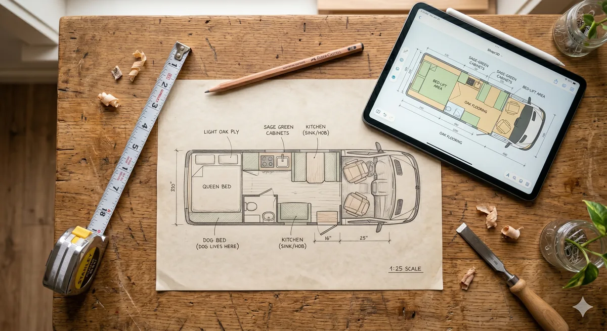 Planung & Gewicht — KI-generierte Illustration